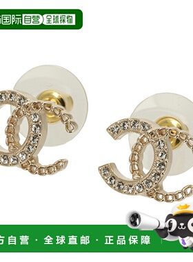 日本直邮CHANEL Coco Mark 双 C 水晶耳钉 ABG419 B21819 U3377