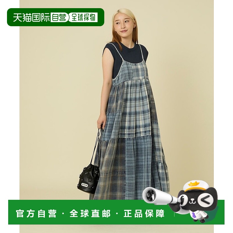 日本直邮FREAK'S STORE Fade Patchwork 褪色拼布吊带连衣裙 25AW