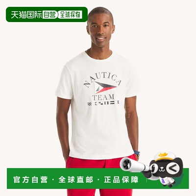 自营Nautica Mens Flag Graphic T-Shirt - bright white 美国奥