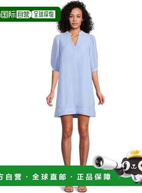 自营Lilly Pulitzer Mialeigh Shift Dress Women Blue  Linen Pu