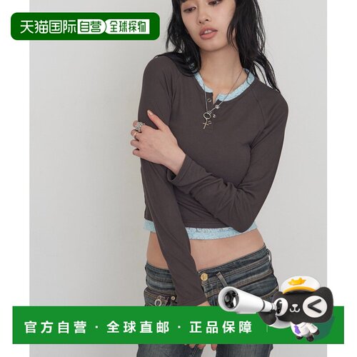 1h可退 日本直邮WHO'S WHO gallery 女士 长袖层叠蕾丝设计亨利领