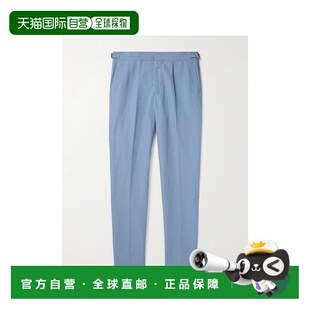 Brown 子 男士 锥形褶裥亚麻棉混纺裤 279 Carsyn 香港直邮Orlebar