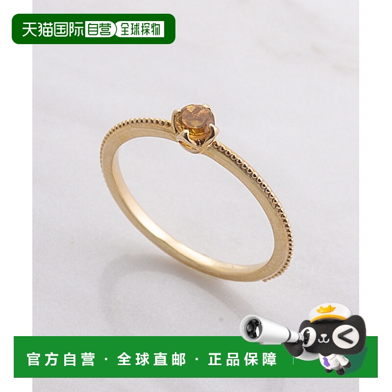 1h可退 日本直邮agete 女士儿童K10黄金母亲戒指 柑橘系诞生石装