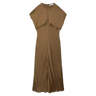 美国直邮REISS女士连衣裙圆领缎面修身时尚优雅自然舒适百搭女装