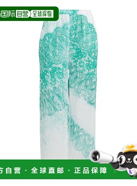 自营 marina rinaldi小说-深绿色亚麻阔腿裤 美国奥莱直发休闲裤