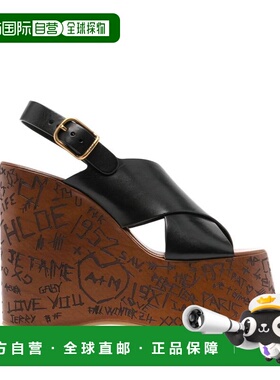 香港直邮CHLOÉ 女士高跟鞋 CHC24A02YLU001 SS2025 黑色 Wedge sa