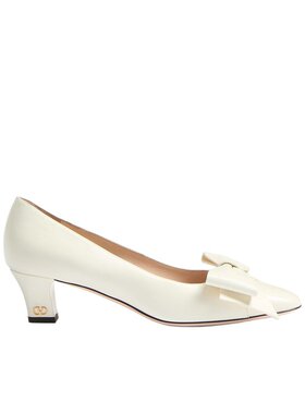 VALENTINO 女士高跟鞋 WS0LB5DDT098 CO 白色 山羊皮徽标高跟鞋
