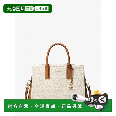 自营michael korsLaila Medium Signature Logo Satchel - vanill