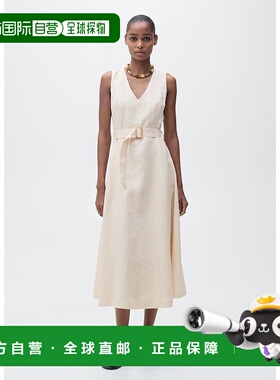 日本直邮MANGO 亚麻长款连衣裙 LAURA MA1658EW037100