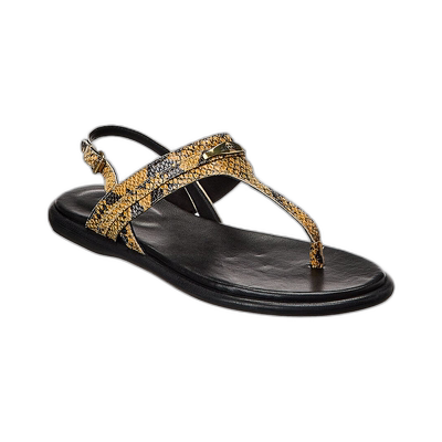 Isabel Marant Nya 蛇纹压花皮革凉鞋 - 棕色 【美国奥莱】直发