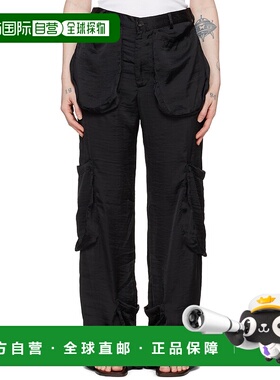 1h可退 香港直邮潮奢 Edward Cuming 女士 黑色贴袋长裤 SS24P08B