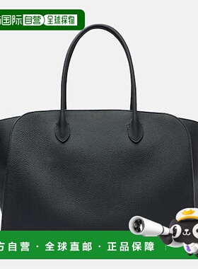 1h可退 香港直邮The Row 女士 Marlo 17 皮革手提包 black黑色 舒