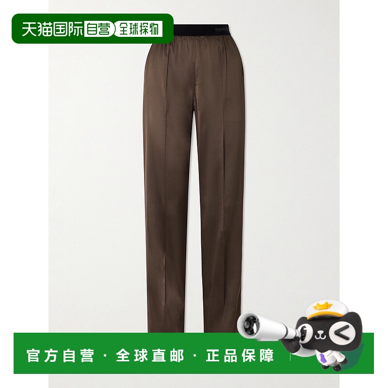 香港直邮Tom Ford 汤姆 福特 女士 真丝混纺缎面长裤 PAW683FAX88
