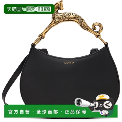 1h可退 香港直邮Lanvin 朗雯 女士 黑色 Cat Leather 手提包 LWBG