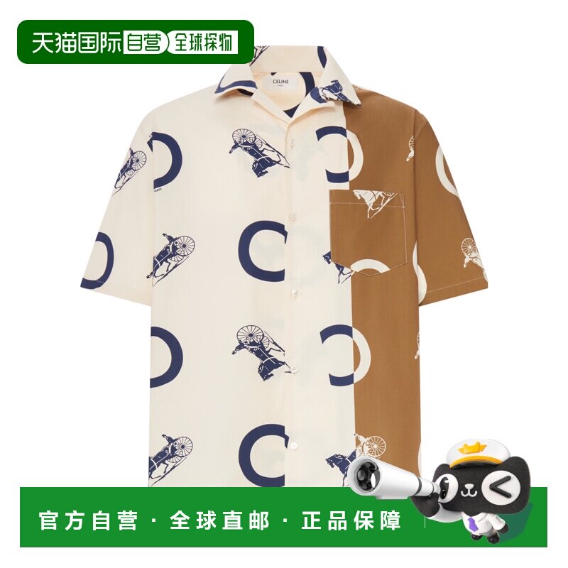 香港直邮CELINE 男士衬衫 2C9463K2901HM SS2026 白色 短袖衬衫