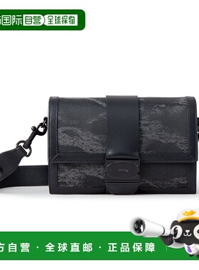 自营 mulberry实用邮差带扣十字架-黑灰色 美国奥莱直发斜挎包