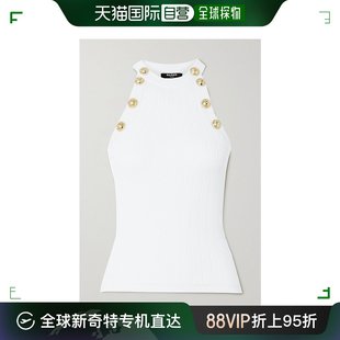 Balmain 巴尔曼 女士 YF4AE0 香港直邮潮奢 纽扣装 饰罗纹针织背心