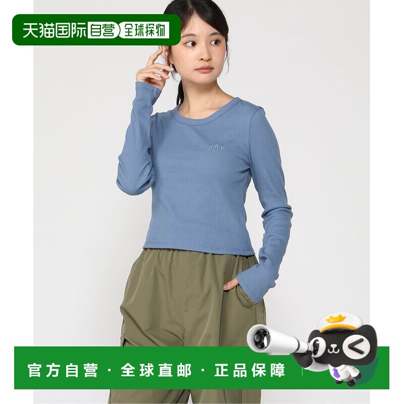 日本直邮GAP 女士罗纹短款 GAP  标志长袖 T 恤图片