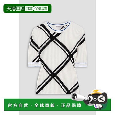 1h可退 香港直邮Burberry 巴宝莉 女士 plisse-cotton 短款格纹T