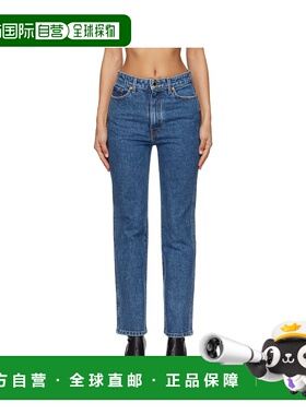 1h可退 KHAITE 女士 蓝色 Abigail Stretch 牛仔裤 10719直筒