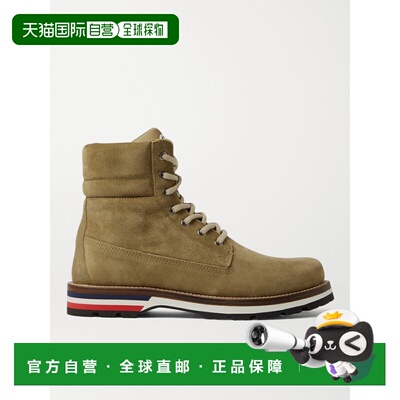 香港直邮Moncler 盟可睐 男士 Vancouver 条纹绒面革登山靴 4F700