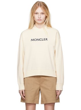 潮奢 Moncler 盟可睐 女士 灰白色刺绣套头衫 K10938G0001689A1K