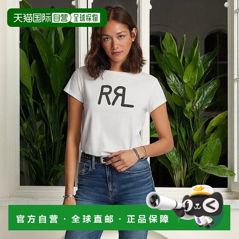 自营欧洲直邮RalphLauren拉夫劳伦 RRL棉质平纹针织徽标女装T恤
