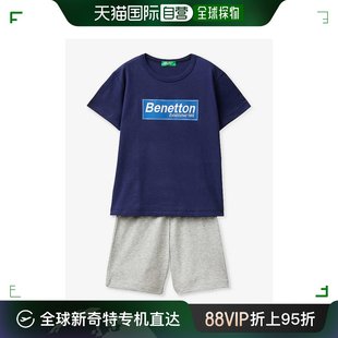 徽标短款 text 香港直邮潮奢 棉针织 男童 shirt print Benetton