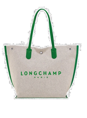 香港直邮Longchamp珑骧织物大号托特包ROSEAU系列亚麻色