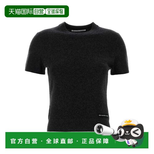 美国直邮ALEXANDER WANG - Women Knit Logo Label SS Crewneck T