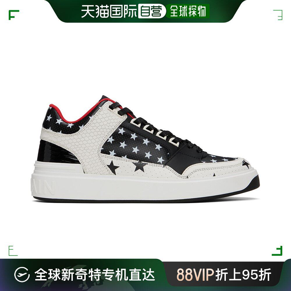 香港直邮潮奢 balmain 巴尔曼 男士黑色 & 白色 b-court mid top
