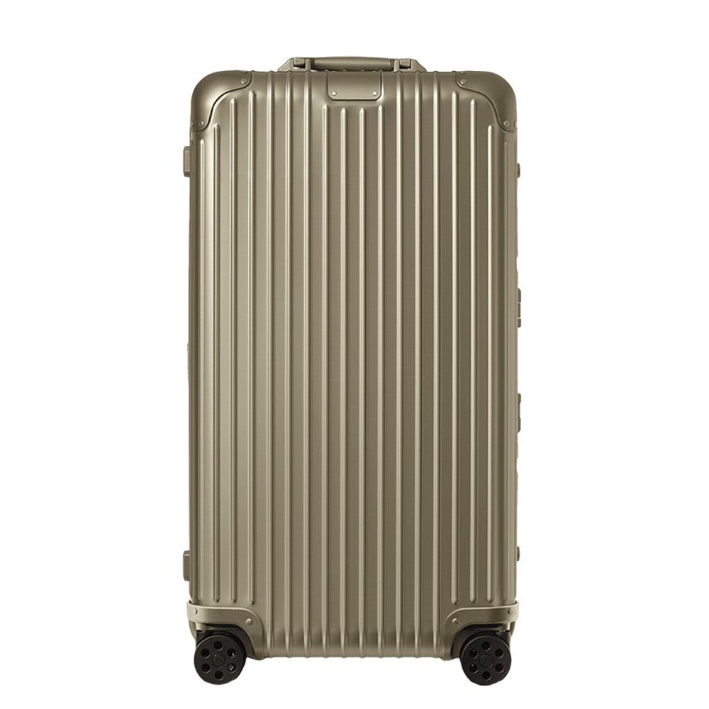 欧洲直邮RIMOWA Trunk Plus系列 男女通用钛金属色铝镁合金行李箱