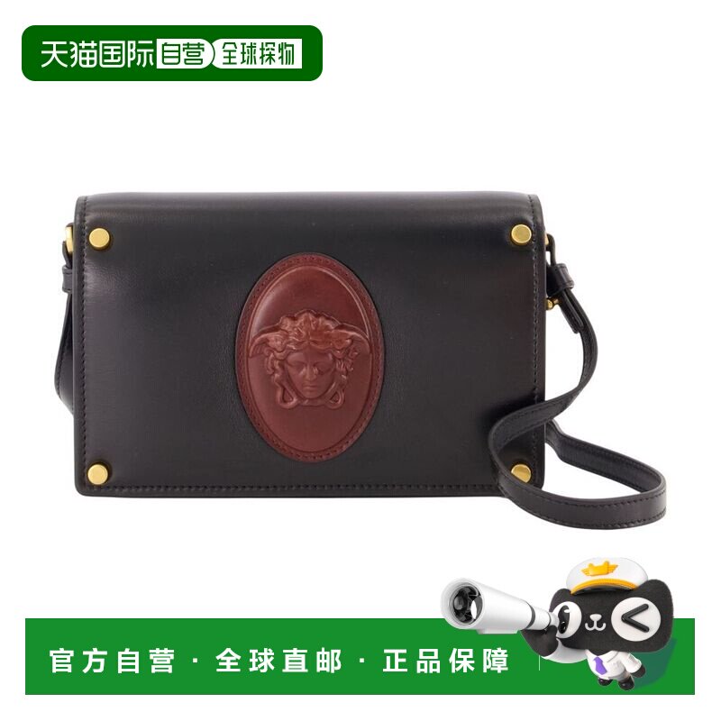 香港直邮versace 范思哲 女士 链带皮革黑色钱包 10252651A17449