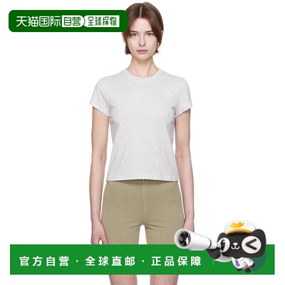 1h可退 香港直邮潮奢 SKIMS 女士 灰色 Relaxed Tees Shrunken T