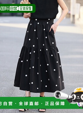 日本直邮ELFRANK 女士波点印花长款层叠裙 effu751半身裙a字裙