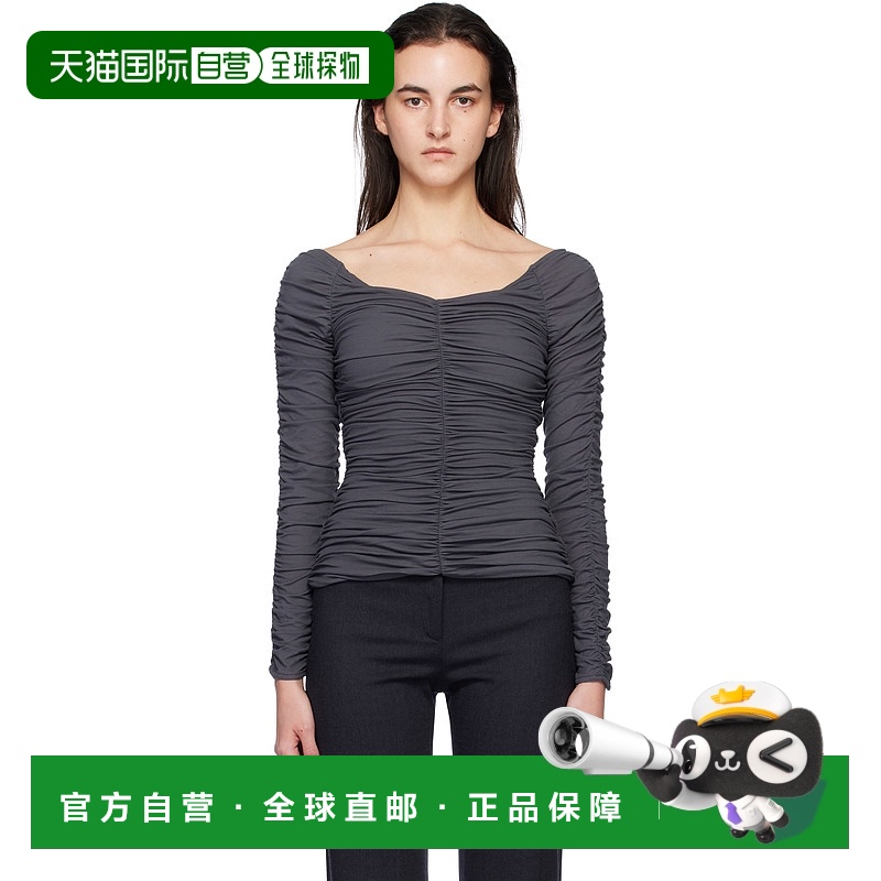 香港直邮潮奢 Paloma Wool 女士 灰色 Juana T 恤 TD4501露背针织