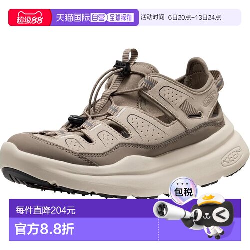 【日本直邮】KEEN WK450 女款运动凉鞋 PLAZA 灰褐色/黑色1028923