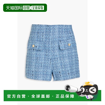 香港直邮Sandro 女士 金属感花呢短裤 SFPSH00364BLEU