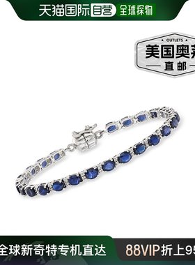 ross-simons罗斯-西蒙斯蓝宝石和 . 925 纯银白色托帕石网球手链