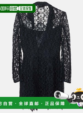 自营Sandro Navy Blue Lace Nanie Coat Mini Dress - navy 美国