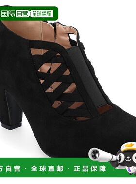 Journee Collection 女式宽幅 Piper 短靴 - 黑色 【美国奥莱】直