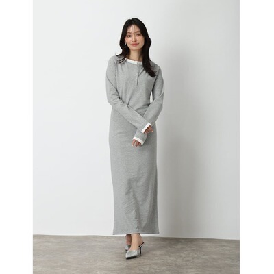 1h可退 日本直邮fifth女装叠穿风亨利领撞色连衣裙 ES26S0169