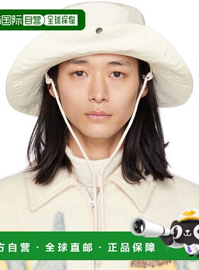 1h可退 【美国直邮】Jil Sander白色按扣渔夫帽  帽子 100 纯棉