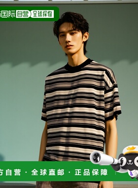 1h可退 日本直邮BALLAST ARK 男女同款彩色条纹棉质T恤 BA09K002