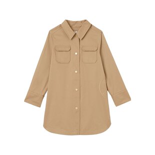 Burberry 徽标图案衬衫式连衣裙 80569591