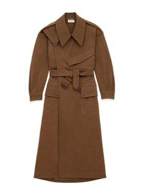 潮奢 Saint Laurent 圣罗兰 女士 系腰带长袖风衣 786330Y7I45