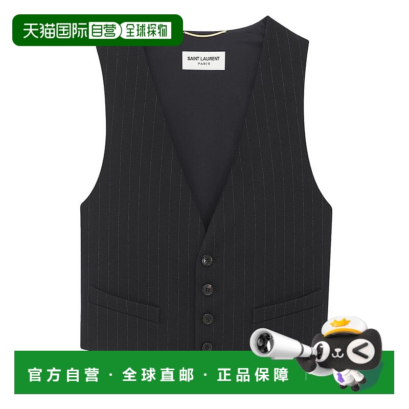 1h可退 香港直邮Saint Laurent 圣罗兰 女士 条纹羊毛马甲 754870