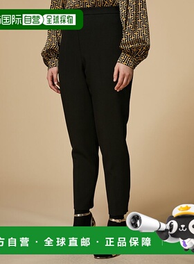 自营 marina rinaldi原因-黑色 美国奥莱直发休闲裤女裤