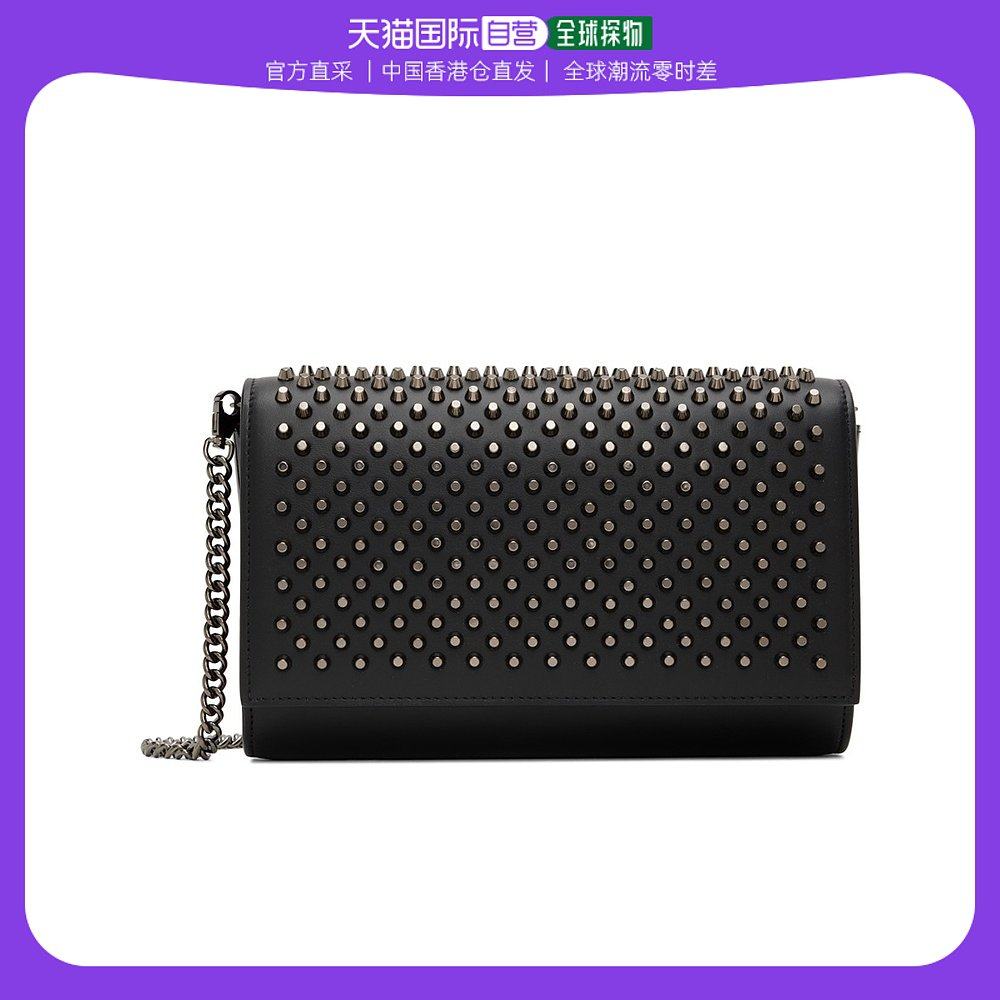 香港直邮潮奢 christian louboutin 女士黑色 paloma 手拿包