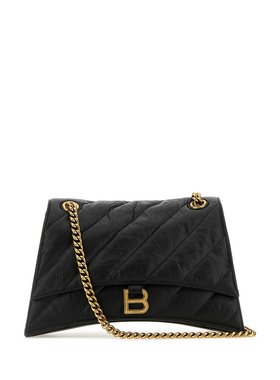 BALENCIAGA 女士斜挎包 785602210J11000 黑色 Crush Chain Bag M